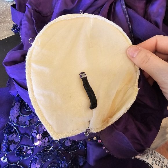 Vintage 80s Purple Silk Beaded Cocktail Dress Longsleeve - Picture 11 of 12